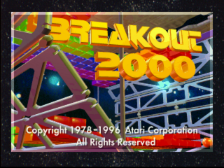 Breakout 2000 title screen for Jaguar
